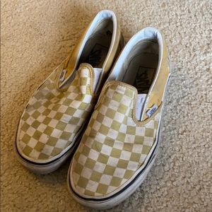 Yellow and white checkered vans